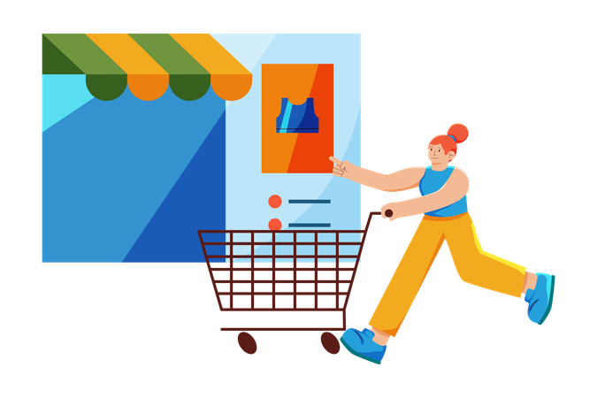 Woman shopping online  Illustration