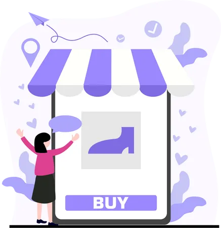 Woman shopping online  Illustration