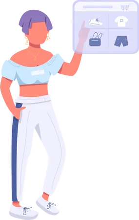 Woman shopping online  Illustration