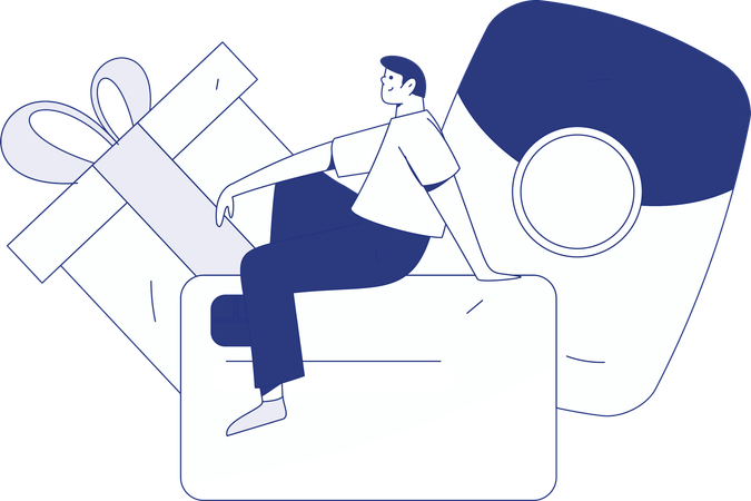 Woman shopping online  Illustration