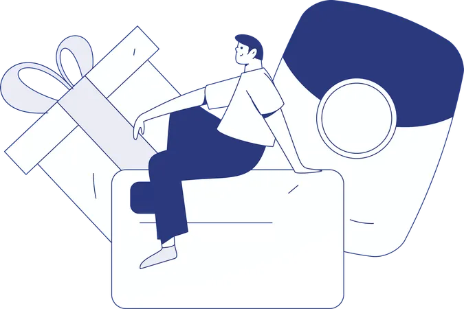 Woman shopping online  Illustration