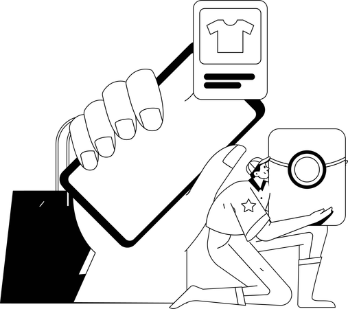 Woman shopping online  Illustration