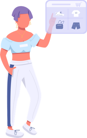 Woman shopping online  Illustration