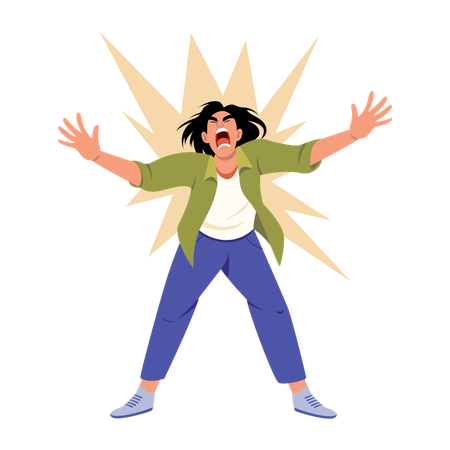 Woman shouting loud  Illustration