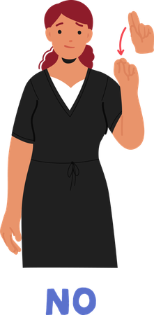 Woman Show No In Sign Language  Illustration