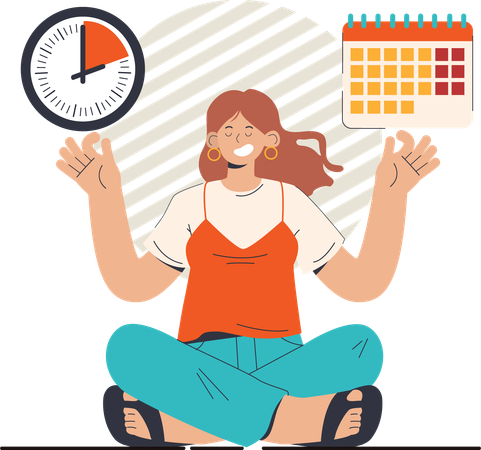 Woman showcasing task schedule for success  Illustration