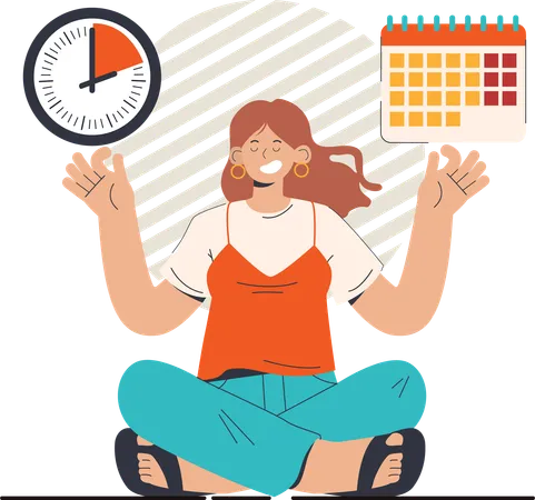 Woman showcasing task schedule for success  Illustration