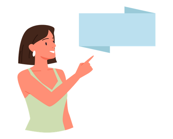 Woman showing blank board  Illustration