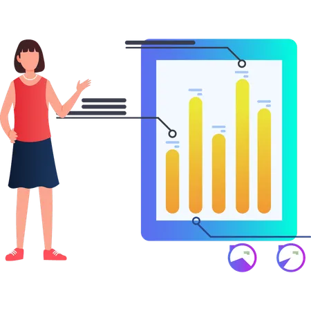 The Girl Is Showing Business Chart Illustration