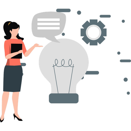 Woman showing business development  Illustration