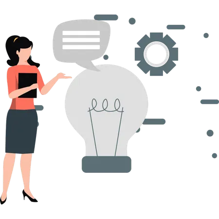 Woman showing business development  Illustration