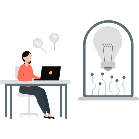 Woman showing business ideas  Illustration