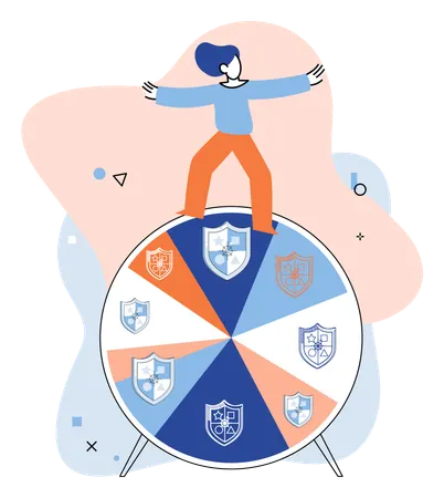 Woman showing data protection  Illustration