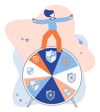 Woman showing data protection  Illustration