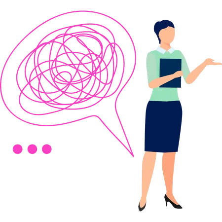 Woman showing decision fatigue  Illustration