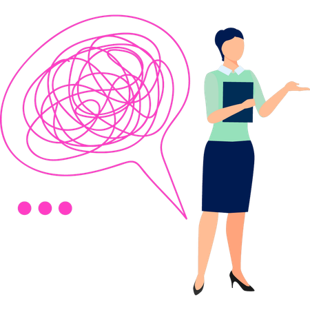 Woman showing decision fatigue  Illustration