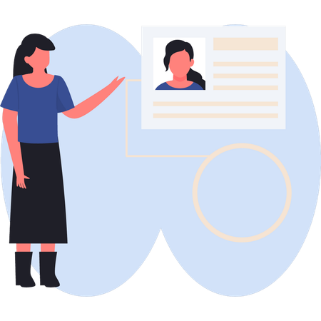 Woman showing employee report  Illustration