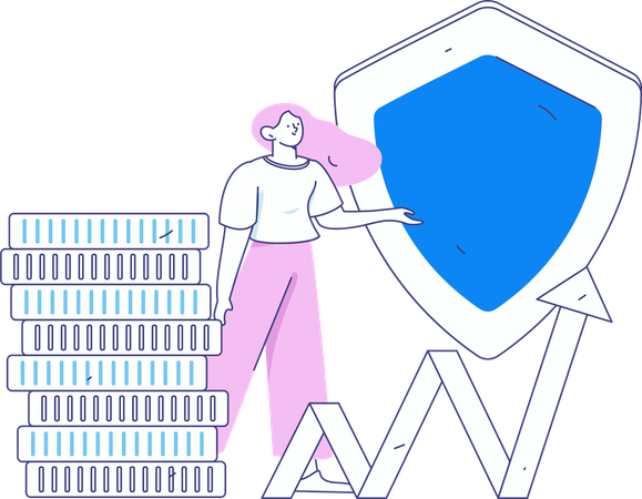 Woman showing financial growth  Illustration