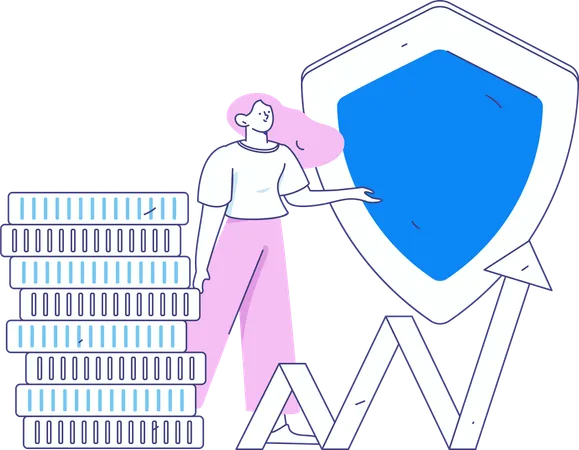 Woman showing financial growth  Illustration