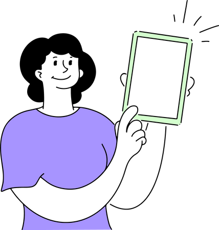 Woman Showing Gadget Screen  Illustration