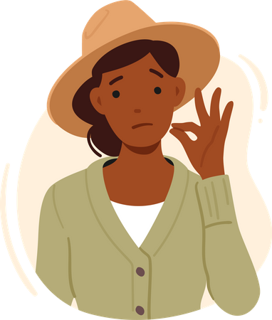 Woman Showing Gesture Of Silence  Illustration