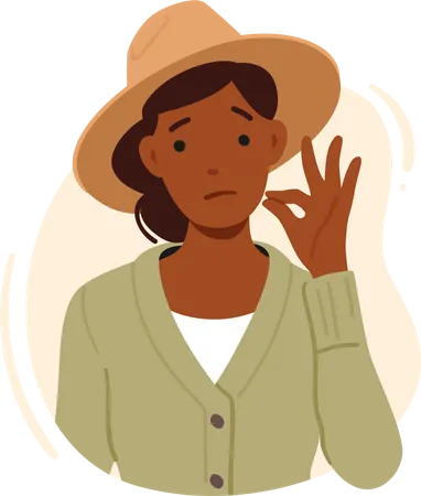 Woman Showing Gesture Of Silence  Illustration