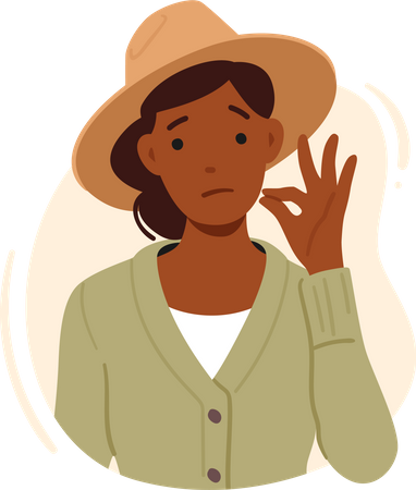 Woman Showing Gesture Of Silence  일러스트레이션
