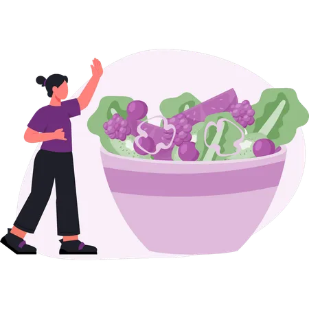 Woman  showing healthy diet  Illustration