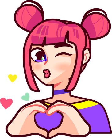 Woman showing heart sign  Illustration