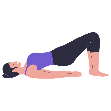 Woman showing kegel exercise  Illustration