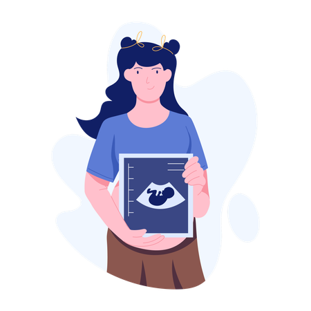 Woman showing Maternity Report  Illustration