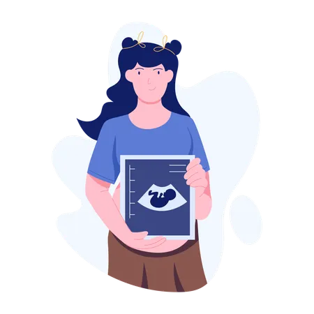 Woman showing Maternity Report  Illustration