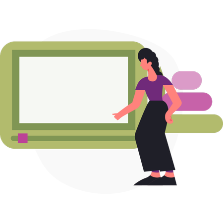 Woman  showing pad  Illustration