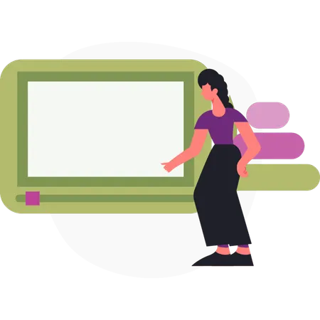 Woman  showing pad  Illustration