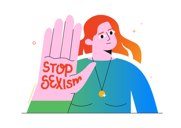 Woman Showing STOP Gesture  Illustration