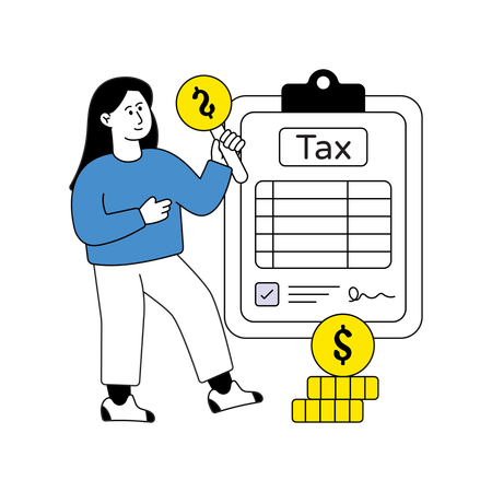 Woman showing Tax Audit  Illustration