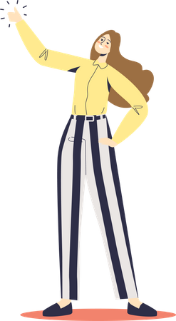 Woman showing thumb up hand gesture  Illustration