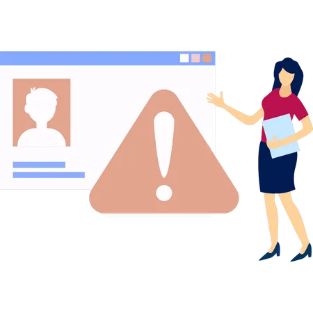A Girl Is Showing A User Profile On A Web Page Illustration