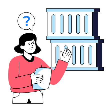 Woman shows Container  Illustration