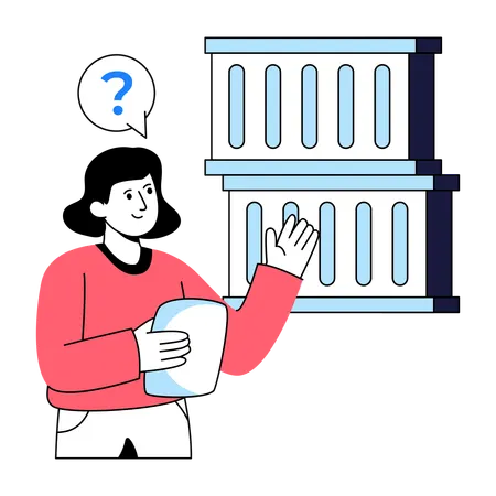 Woman shows Container  Illustration