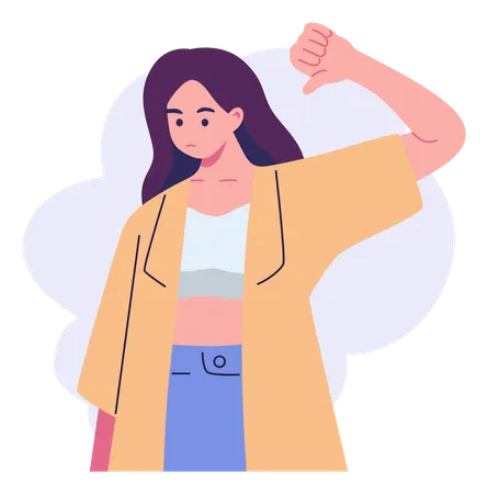 Pose Of Woman Rejecting Something Flat Style Illustration Vector Design Illustration