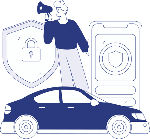 Woman signing car agreement  Illustration