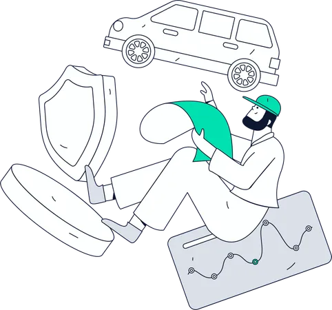 Woman signing car agreement  Illustration