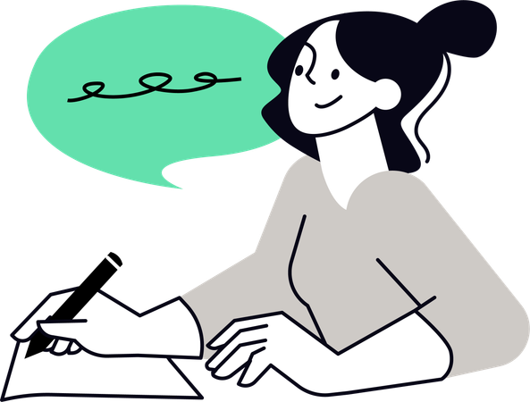 Woman signing employee agreement  Illustration