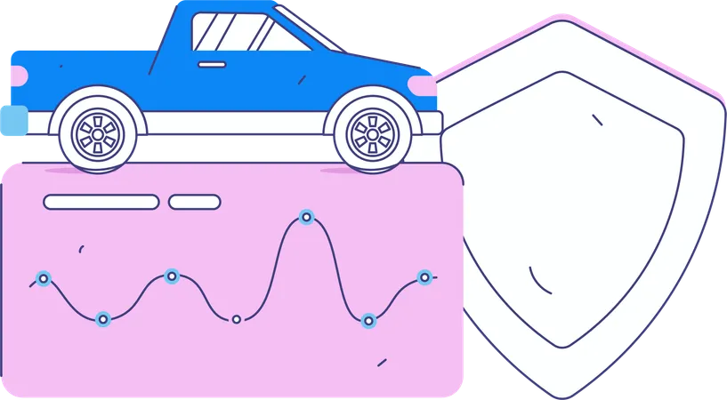 女性が自動車契約に署名  イラスト