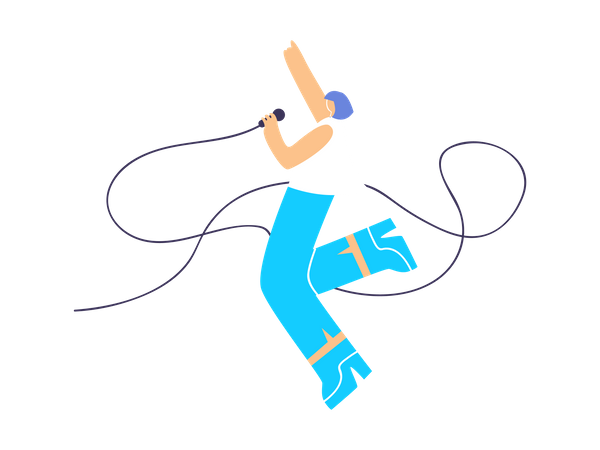 Woman Singer Singing and Dancing on the stage  Illustration