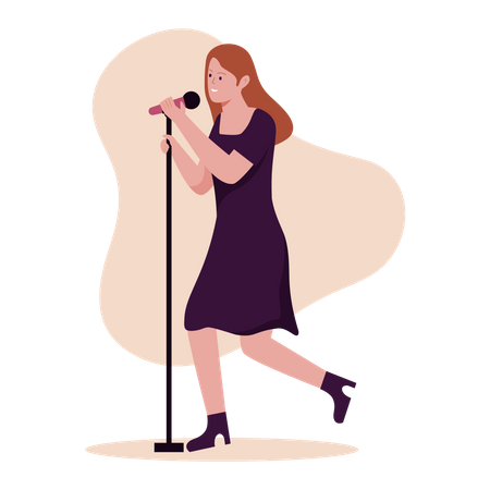 Woman singing Illustration