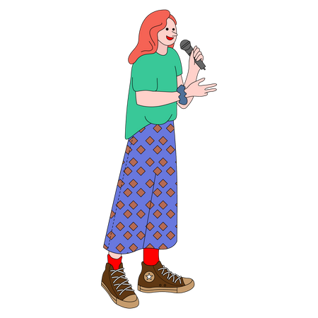 Woman singing  Illustration