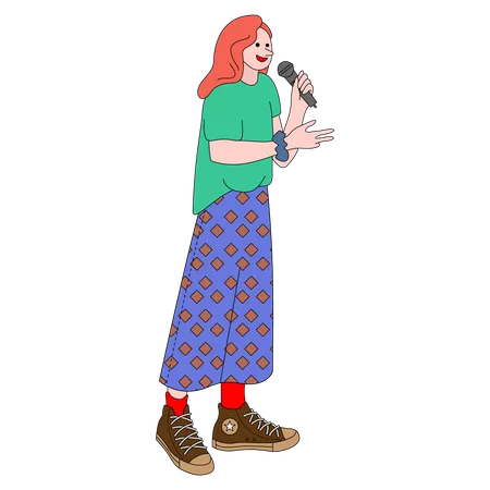 Woman singing  Illustration