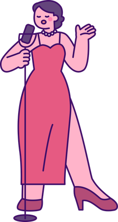 Woman singing  Illustration